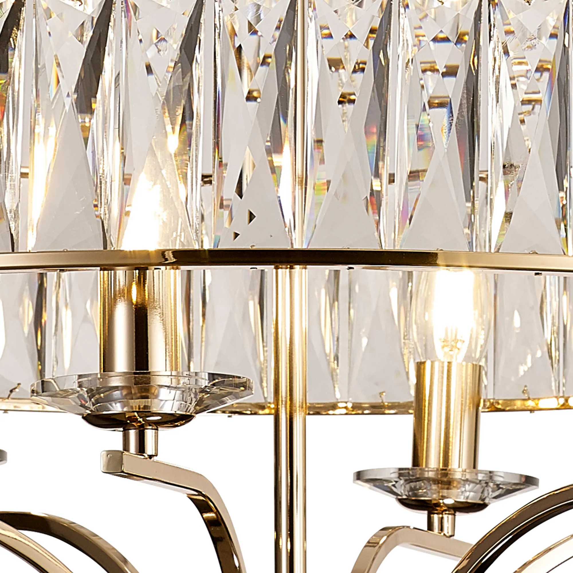 Vivienne Crystal Pendant/Semi Ceiling 6 Light French Gold IL31825  Diyas Vivienne French Gold